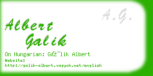 albert galik business card